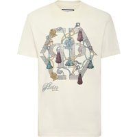 T-Shirt mit Strass-Grafikprint und Rundhalsausschnitt
