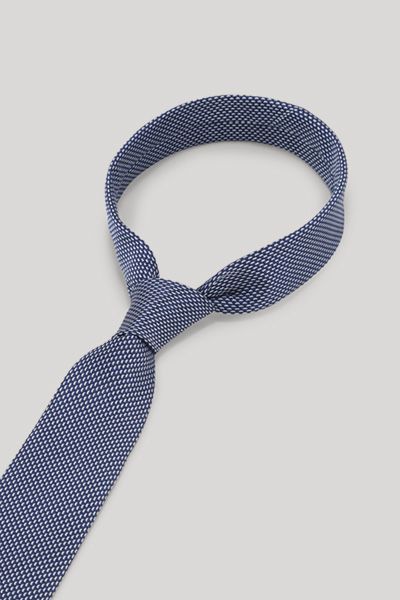 Joop! Marineblaue Seidenkrawatte mit Mikro-Punktmuster