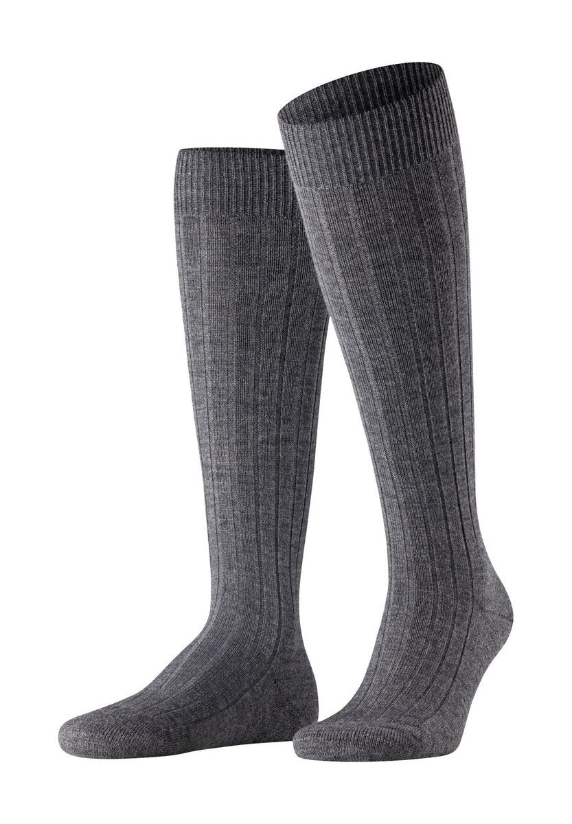 Gerippte Herren Kniestrümpfe aus Merinowolle