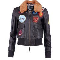 Top Gun Inspirierte Leder Bomberjacke