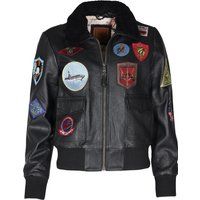 Top Gun Inspirierte Leder Bomberjacke