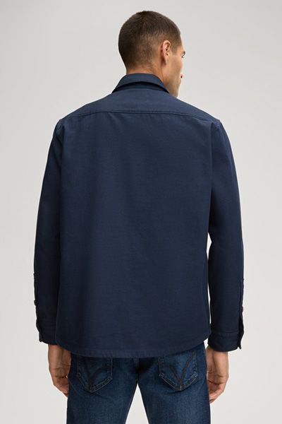 Marc O'Polo Marineblaues Overshirt Kalan Langarm Button-Down-Kragen