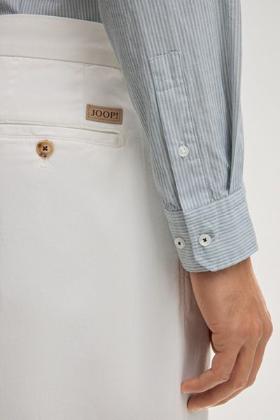 Joop! Mike Herren Baumwollhemd gestreift Salbei/Weiß Slim Fit