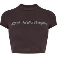 Off-White - "Bling Bounce" kurzes T-Shirt für Damen (Dunkelgrau)