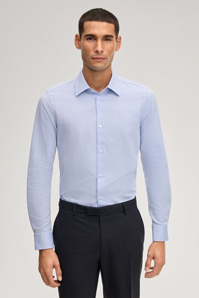 Modernes Slim-Fit Businesshemd aus hellblauer Baumwolle