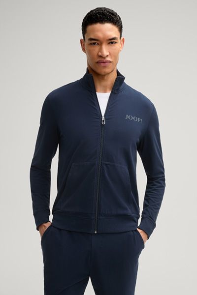 JOOP! Marineblaue Sweatjacke mit Reißverschluss aus Baumwollmischung