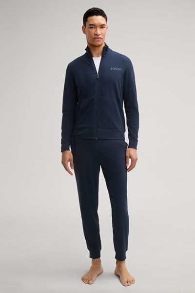 JOOP! Marineblaue Sweatjacke mit Reißverschluss aus Baumwollmischung