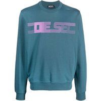 Diesel Unisex Erwachsenen Gestreiftes Logo Sweatshirt (Blau)