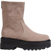 Stiefeletten aus Wildleder mit Plateausohle und Reißverschluss