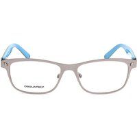 5099 Rechteckige Brille mit hellblauen Bügeln
