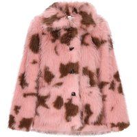 Rosa-braune Jacke aus Kunstfell