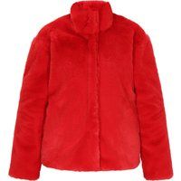 Rote Kurzjacke aus Kunstpelz
