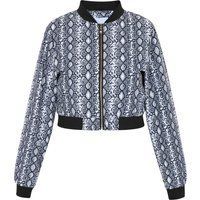 Cropped Bomberjacke mit Schlangenmuster