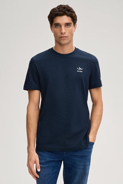 Joop! Jeans Navy T-Shirt Aukai mit Grafikdruck aus Bio-Baumwolle