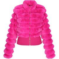 Fuchsia Kunstfell Kurzjacke