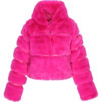 Fuchsia Kunstfell Kurzjacke