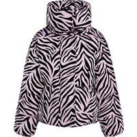 Gesteppte Pufferjacke mit Zebra-Print
