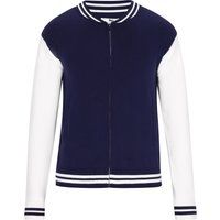 Marineblaue und weiße Collegejacke für Herren