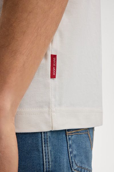 Joop! Jeans Off-White Baumwoll T-Shirt mit Logo-Print