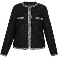 Elegante Tweedjacke mit Struktur und Besatz