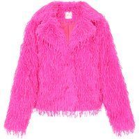 Jacke aus kurzem Kunstfell in Pink