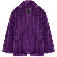 Kurze Jacke aus Kunstfell mit Kragen