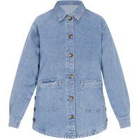 Übergroße Jeansjacke mit Knopfleiste