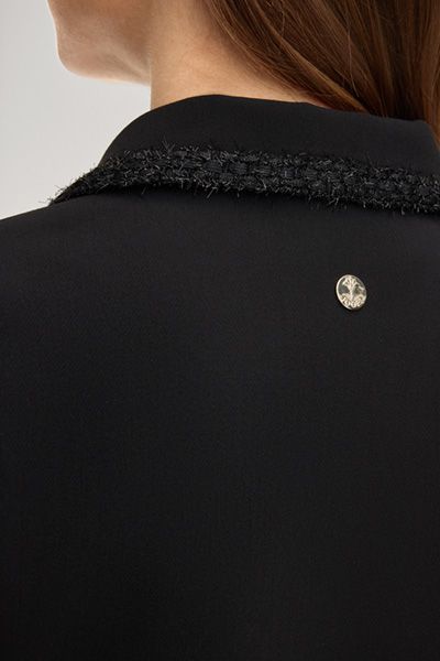 Marc Cain Schwarzer Blazer Jady mit Fransenbesatz und Taschen