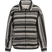 IZIA Oversize-Blouson Damen schwarz-wollweiß