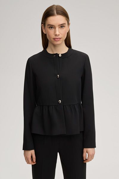 Blazer Jadora in Schwarz Peplum Jacke mit goldenen Knöpfen