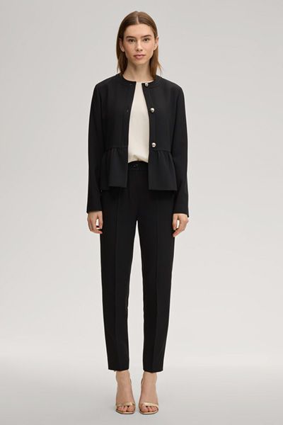 Blazer Jadora in Schwarz Peplum Jacke mit goldenen Knöpfen