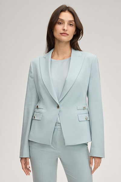 Blazer Jacoba hellblau taillierte Passform Stretch Viskosemischung