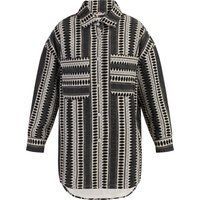 IZIA Hemdjacke Damen schwarz-wollweiß