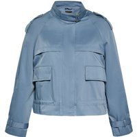 Kurze Utility Jacke mit Schnallenkragen