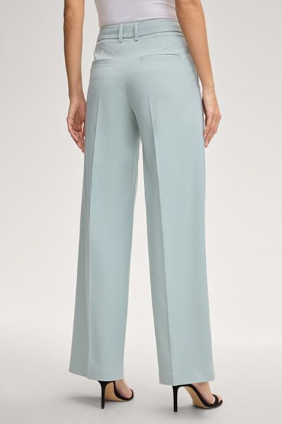 Perle Marlene Hose hellblau hohe Taille weites Bein