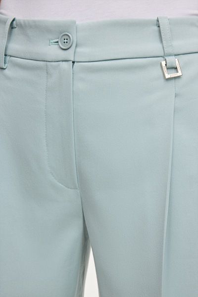 Perle Marlene Hose hellblau hohe Taille weites Bein