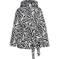 Gepolsterte Jacke mit Zebra-Print und Gürtel
