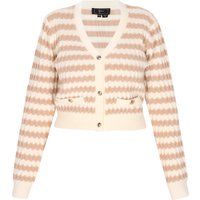 Gestreifte Strickjacke mit V-Ausschnitt