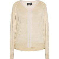 Eleganter Metallic-Strickpullover mit V-Ausschnitt