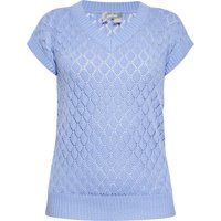 Strukturierter Strickpullover mit V-Ausschnitt