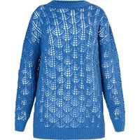 Lockerer Strickpullover mit Lochmuster