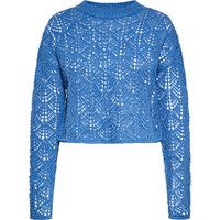 Kurz Geschnittener Lochstrick-Pullover