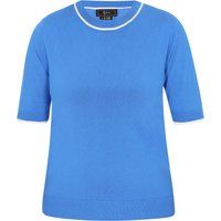Blaues Kurzarm Strickoberteil