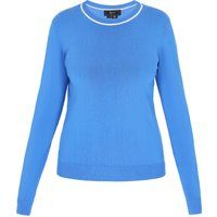 Blaues Kurzarm Strickoberteil