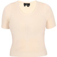 Geripptes Kurzarm Strickoberteil