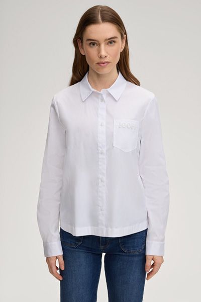 JOOP! Bella Weißes Baumwollmischung Klassisches Button-Down-Hemd