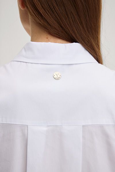 JOOP! Bella Weißes Baumwollmischung Klassisches Button-Down-Hemd
