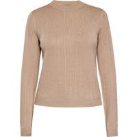 Gerippter Strickpullover mit Rundhalsausschnitt