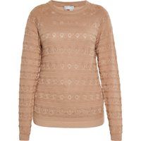Gerippter Strickpullover mit Rundhalsausschnitt