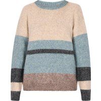 Gestreifter Strickpullover mit Rundhalsausschnitt